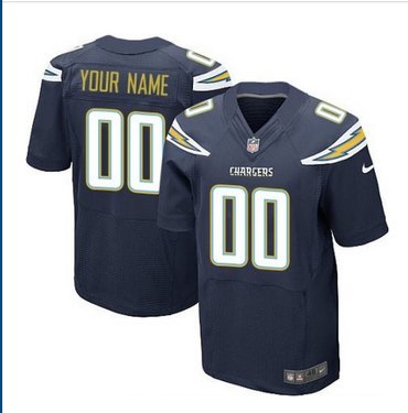 Men's Nike San Diego Chargers Customized Elite Navy Blue Team Color NFL Jersey