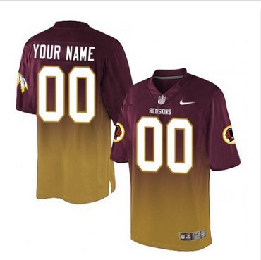 Men's Nike Washington Redskins Customized Limited RedGold Fadeaway NFL Jersey