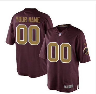 Men's Nike Washington Redskins Customized Limited RedGold Number Alternate 80TH Anniversary NFL Jersey