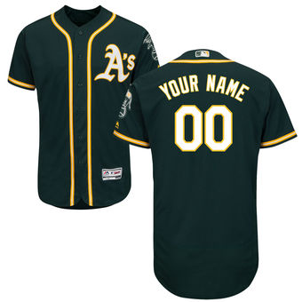 Men's Oakland Athletics Majestic Alternate Green FlexBase Authentic Collection Custom Jersey