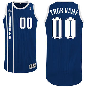 Men's Oklahoma City Thunder Navy Custom Authentic Jersey