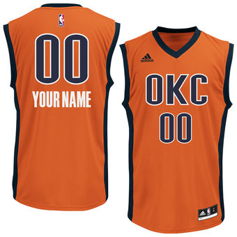 Men's Oklahoma City Thunder adidas Orange Custom Alternate Jersey