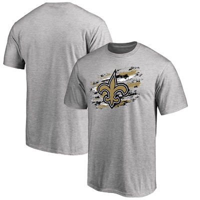 Men's Orleans Saints NFL Pro Line Heathered Gray True Color T-Shirt Men's Orleans Saints NFL Pro Line Heathered Gray True Color T-Shirt
