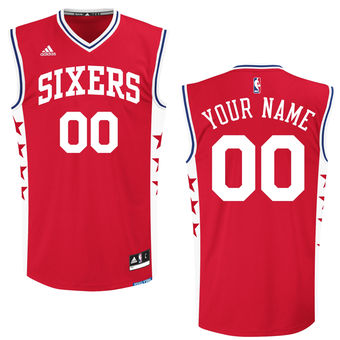 Men's Philadelphia 76ers adidas Red 2015 Custom Replica Alternate Jersey Men's Philadelphia 76ers adidas Red 2015 Custom Replica Alternate Jersey