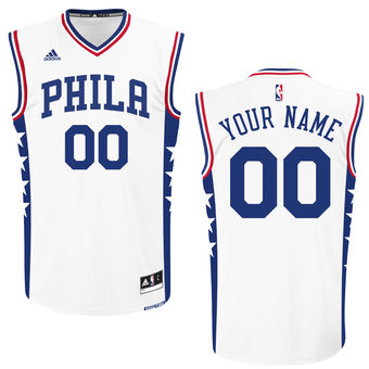 Men's Philadelphia 76ers adidas White 2015 Custom Replica Home Jersey Men's Philadelphia 76ers adidas White 2015 Custom Replica Home Jersey