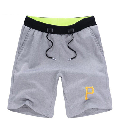 Men's Pittsburgh Pirates Team Logo Grey Baseball Shorts Men's Pittsburgh Pirates Team Logo Grey Baseball Shorts