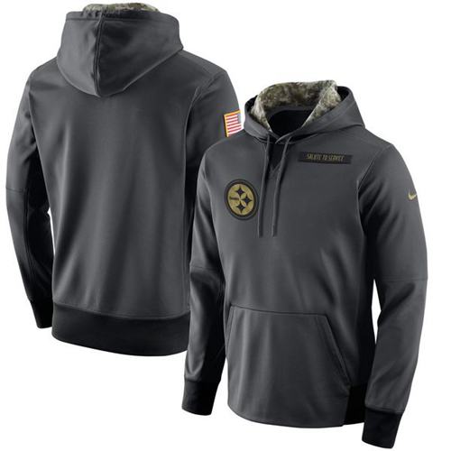 Men's Pittsburgh Steelers Nike Anthracite Salute to Service Player Performance Hoodie Men's Pittsburgh Steelers Nike Anthracite Salute to Service Player Performance Hoodie