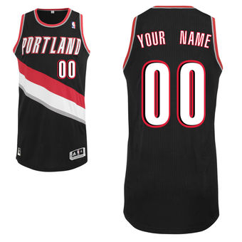 Men's Portland Trail Blazers Black Custom Authentic Jersey