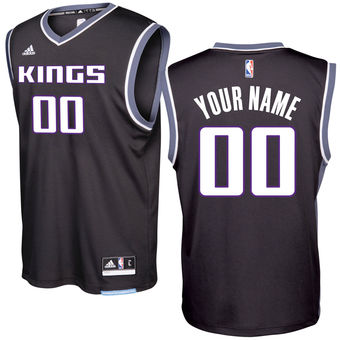 Men's Sacramento Kings adidas Black 2016 - 17 Custom Replica Alternate Jersey