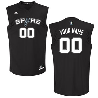 Men's San Antonio Spurs adidas Black Custom Chase Jersey