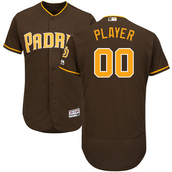 Men's San Diego Padres Majestic Brown Alternate FlexBase Authentic Collection Custom Jersey