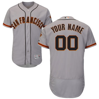 Men's San Francisco Giants Majestic Road Gray FlexBase Authentic Collection Custom Jersey