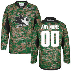 Men's San Jose Sharks Reebok Digital Camo Veteran's Day Custom Practice Jersey