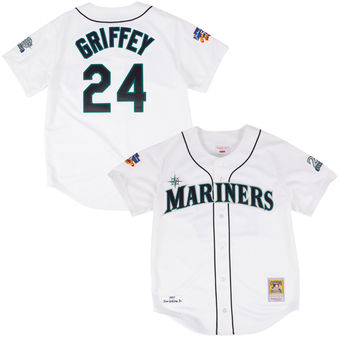 Men's Seattle Mariners Ken Griffey Jr Mitchell & Ness White Authentic Jersey