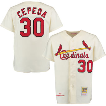 Men's St. Louis Cardinals 1967 Orlando Cepeda Mitchell & Ness Cream Home Authentic Throwback Jersey