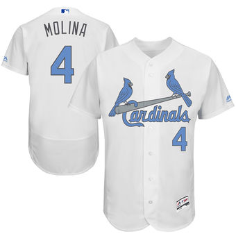 Men's St. Louis Cardinals Yadier Molina Majestic White Father's Day FlexBase Jersey Men's St. Louis Cardinals Yadier Molina Majestic White Father's Day FlexBase Jersey