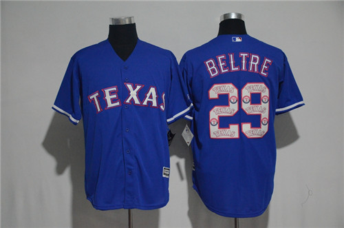 Men's Texas Rangers #29 Adrian Beltre Majestic Blue 2017 Color Printing Cool Base Jersey