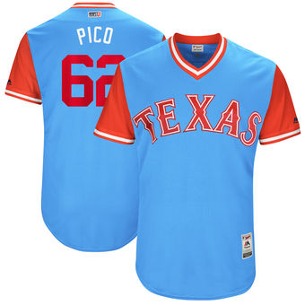Men's Texas Rangers Jose Leclerc Pico Majestic Light Blue 2017 Players Weekend Authentic Jersey Men's Texas Rangers Jose Leclerc Pico Majestic Light Blue 2017 Players Weekend Authentic Jersey
