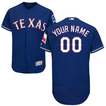 Men's Texas Rangers Majestic Alternate Royal FlexBase Authentic Collection Custom Jersey