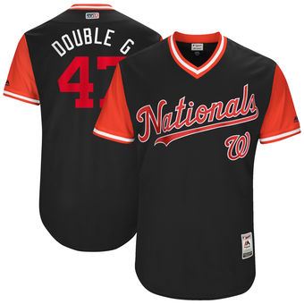 Men's Washington Nationals Gio Gonzalez Double  Majestic Navy 2017 Players Weekend Authentic Jersey