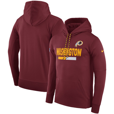 Men's Washington Redskins Nike Burgundy Sideline Team Name Performance Pullover Hoodie