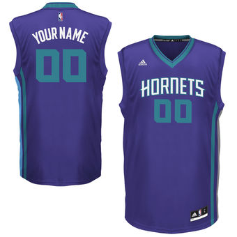 Mens Charlotte Hornets adidas Purple Team Color Custom Replica Basketball Jersey