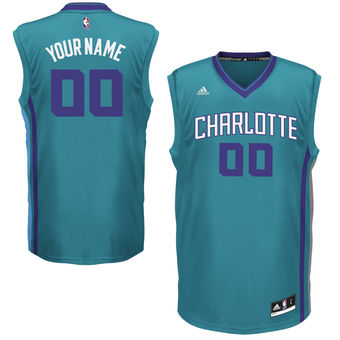 Mens Charlotte Hornets adidas Teal Custom Replica Alternate Jersey