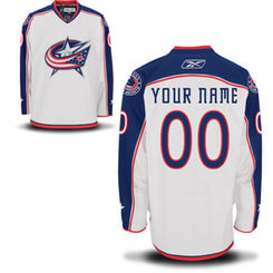 Mens Columbus Blue Jackets Reebok White EDGE Authentic Custom Road Jersey