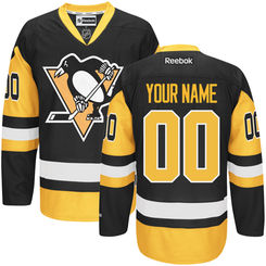 Mens Pittsburgh Penguins Reebok Black Premier Alternate Custom Jersey