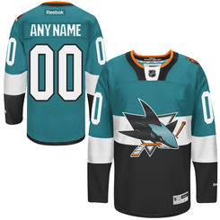 Mens San Jose Sharks Reebok Teal 2015 Stadium Series Custom Premier Jersey
