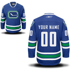 Mens Vancouver Canucks Reebok Royal Blue EDGE Authentic Custom Alternate Jersey