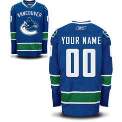 Mens Vancouver Canucks Royal Blue Reebok EDGE Authentic Custom Home Jersey