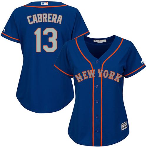 Mets #13 Asdrubal Cabrera Blue(Grey NO.) Alternate Women's Stitched MLB Jersey Mets #13 Asdrubal Cabrera Blue(Grey NO.) Alternate Women's Stitched MLB Jersey