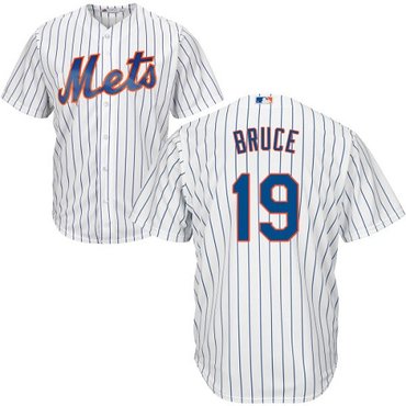 Mets #19 Jay Bruce White(Blue Strip) Cool Base Stitched Youth MLB Jersey