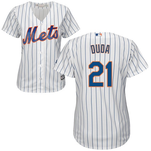Mets #21 Lucas Duda White(Blue Strip) Home Women's Stitched MLB Jersey Mets #21 Lucas Duda White(Blue Strip) Home Women's Stitched MLB Jersey