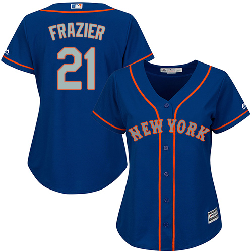 Mets #21 Todd Frazier Blue(Grey NO.) Alternate Women's Stitched MLB Jersey Mets #21 Todd Frazier Blue(Grey NO.) Alternate Women's Stitched MLB Jersey