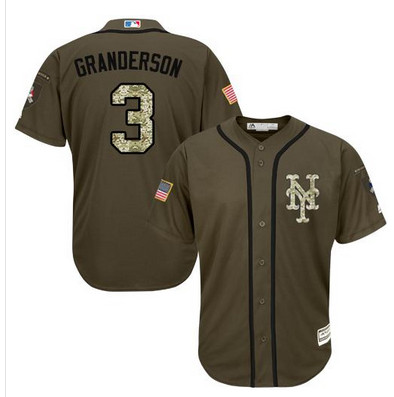 Mets #3 Curtis Granderson Green Salute to Service Stitched MLB Jersey