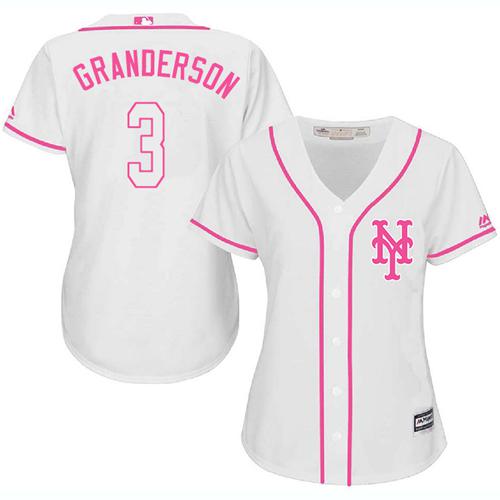 Mets #3 Curtis Granderson White Pink Fashion Women's Stitched MLB Jersey Mets #3 Curtis Granderson White Pink Fashion Women's Stitched MLB Jersey