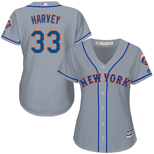 Mets #33 Matt Harvey Grey Road Women's Stitched MLB Jersey Mets #33 Matt Harvey Grey Road Women's Stitched MLB Jersey