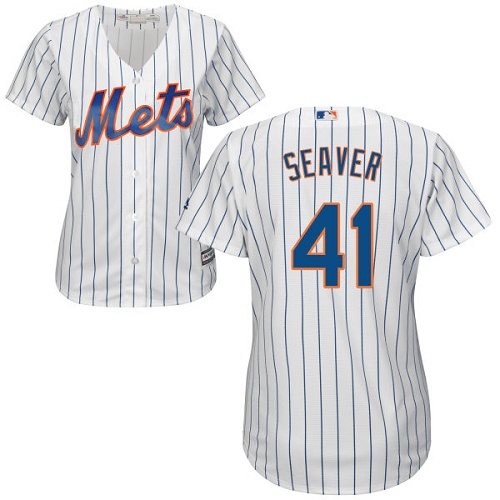 Mets #41 Tom Seaver White(Blue Strip) Home Women's Stitched MLB Jersey Mets #41 Tom Seaver White(Blue Strip) Home Women's Stitched MLB Jersey