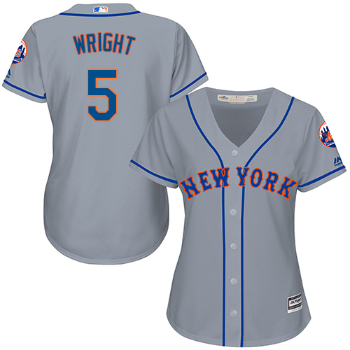 Mets #5 David Wright Grey Road Women's Stitched MLB Jersey Mets #5 David Wright Grey Road Women's Stitched MLB Jersey