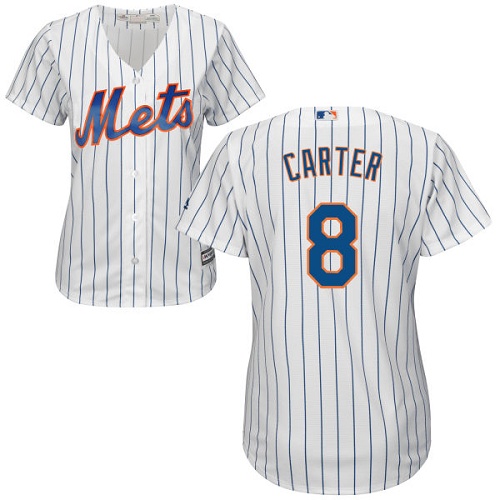 Mets #8 Gary Carter White(Blue Strip) Home Women's Stitched MLB Jersey Mets #8 Gary Carter White(Blue Strip) Home Women's Stitched MLB Jersey