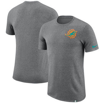 Miami Dolphins Nike Marled Patch T-Shirt - Heathered Gray