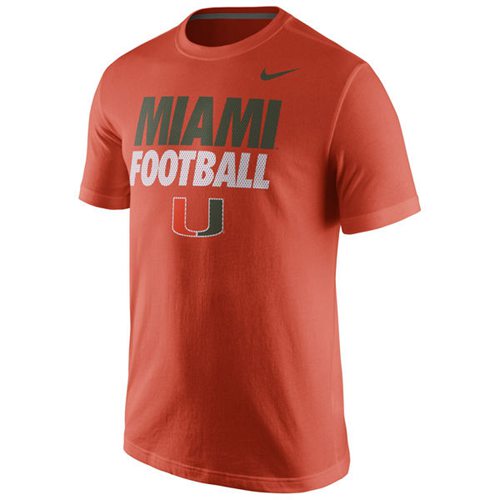Miami Hurricanes Nike Practice T-Shirt Orange
