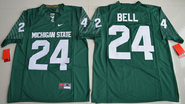 Michigan State Spartans 24 Le'Veon Bell Green College Jersey Michigan State Spartans 24 Le'Veon Bell Green College Jersey