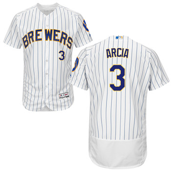 Milwaukee Brewers Arcia Customized White MLB Jersey