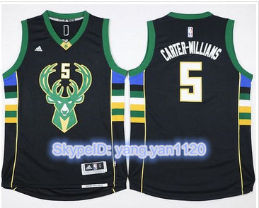 Milwaukee Bucks #5 Michael Carter-Williams Black Stitched NBA Jersey