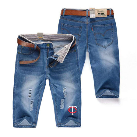 Minesota Twins Team Logo Light Blue MLB Jeans 