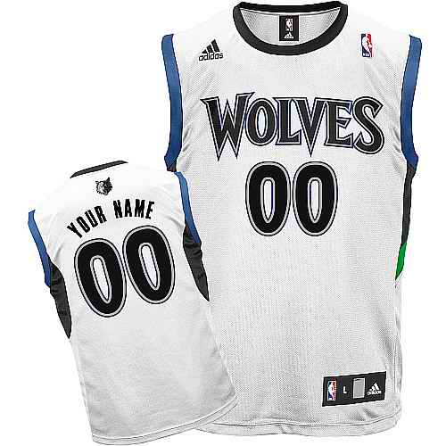 Minnesota Timberwolves Youth Custom White Round Neck Jerse