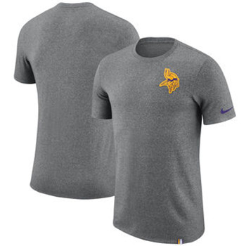 Minnesota Vikings Nike Marled Patch T-Shirt - Heathered Gray